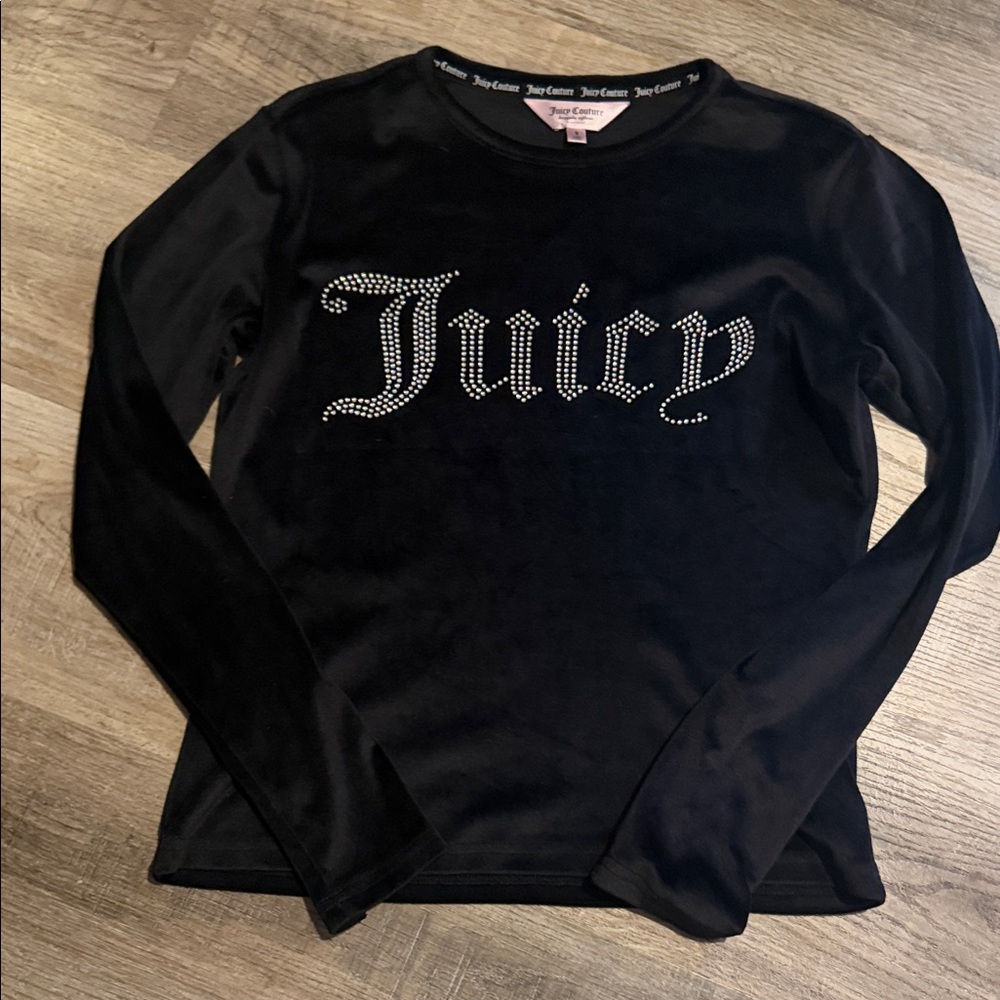 Juicy Couture Black Rhinestone Logo Top